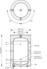 Pufferspeicher GALMET SG(B) 100 Liter ohne Heizschlangen isoliert