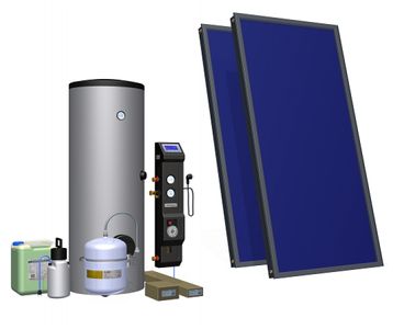 Solaranlage - 2 x Kollektoren (4,18 m²) + 250 Liter