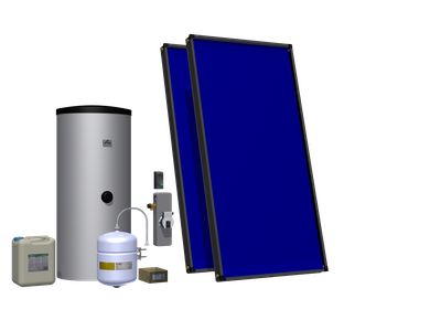 Solaranlage - 2 x Kollektoren (4,18 m²) + 200 Liter